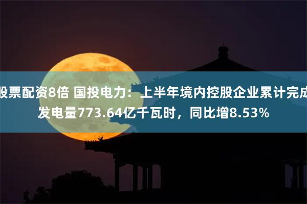 股票配资8倍 国投电力：上半年境内控股企业累计完成发电量773.64亿千瓦时，同比增8.53%