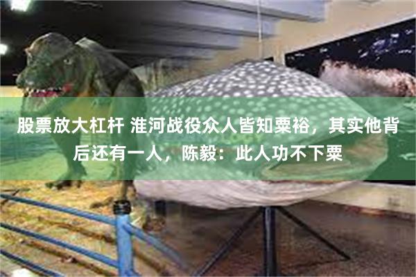 股票放大杠杆 淮河战役众人皆知粟裕，其实他背后还有一人，陈毅