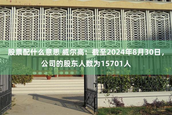 股票配什么意思 威尔高：截至2024年8月30日，公司的股东