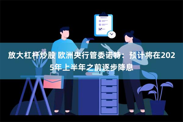 放大杠杆炒股 欧洲央行管委诺特：预计将在2025年上半年之前逐步降息