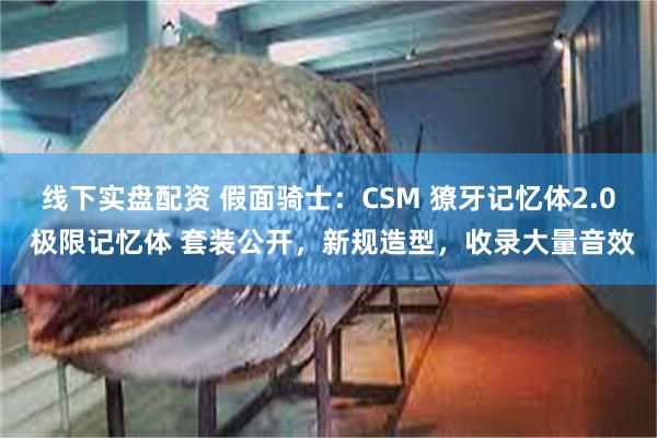 线下实盘配资 假面骑士：CSM 獠牙记忆体2.0 极限记忆体 套装公开，新规造型，收录大量音效