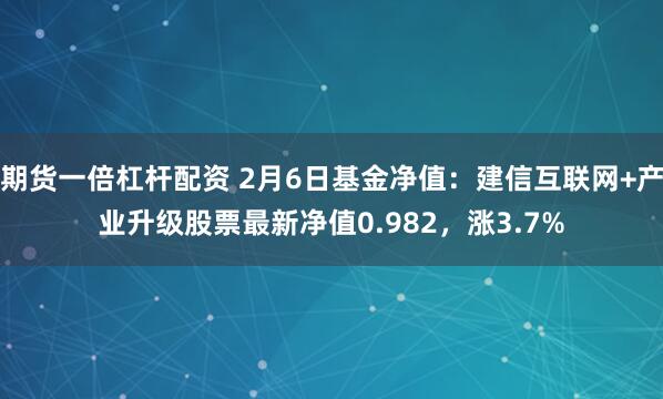 期货一倍杠杆配资 2月6日基金净值：建信互联网+产业升级股票最新净值0.982，涨3.7%